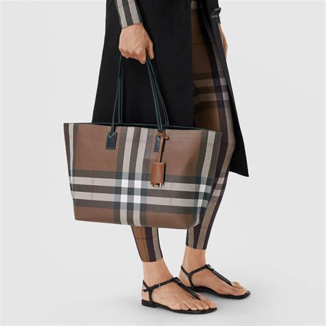 burberry medium house check tote bag|burberry dark birch brown tote.